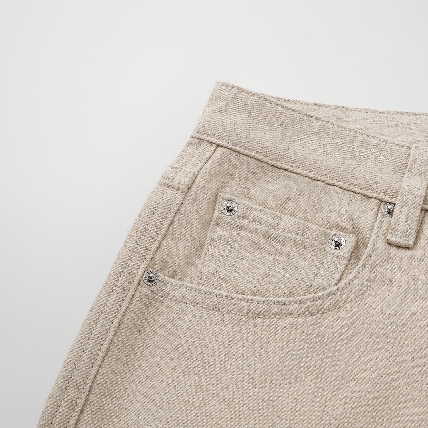 “Easy-go Chic“土耳其頂級霧紋棉中低腰牛仔褲—Linen Scent亞麻氣息