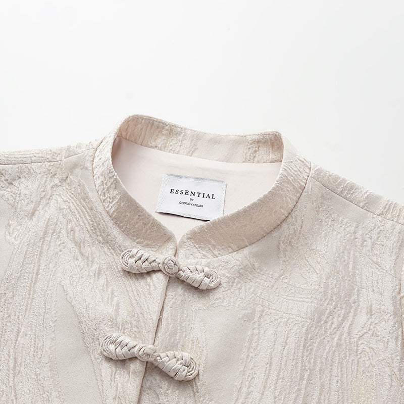 "Imperial Garden Teatime" 織金工藝立體提花國風外套—清荷映月