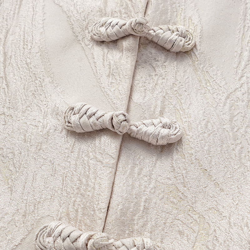 "Imperial Garden Teatime" 織金工藝立體提花國風外套—清荷映月