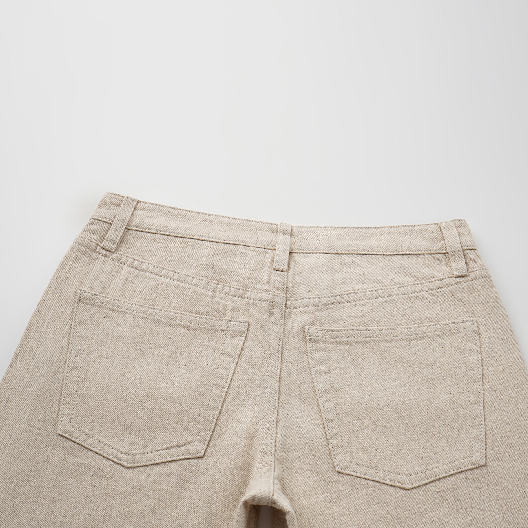 “Easy-go Chic“土耳其頂級霧紋棉中低腰牛仔褲—Linen Scent亞麻氣息