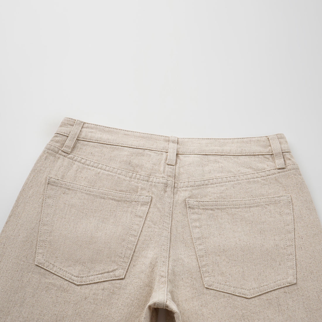 “Easy-go Chic“土耳其頂級霧紋棉中低腰牛仔褲—Linen Scent亞麻氣息