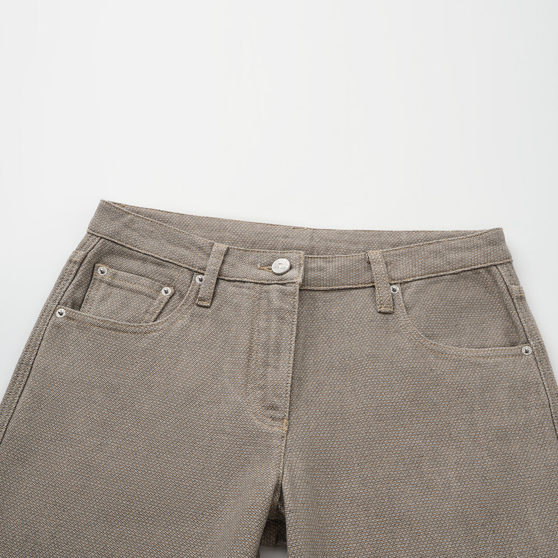 “Easy-go Chic“土耳其頂級霧紋棉中低腰牛仔褲—Smoky Agarwood沉香煙褐