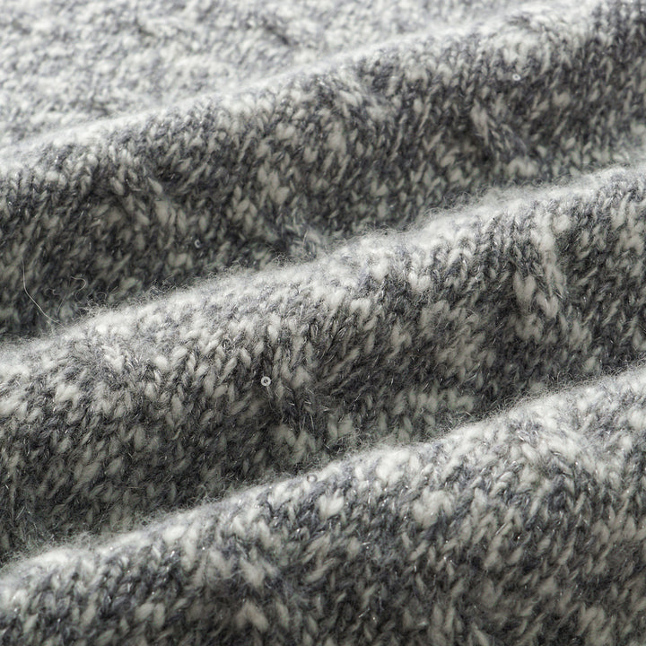 “Winter Diary” 100% Cashmere極細絨柔幾何浮織星點針織上衣—Ash Cloud 灰霧雲嶺