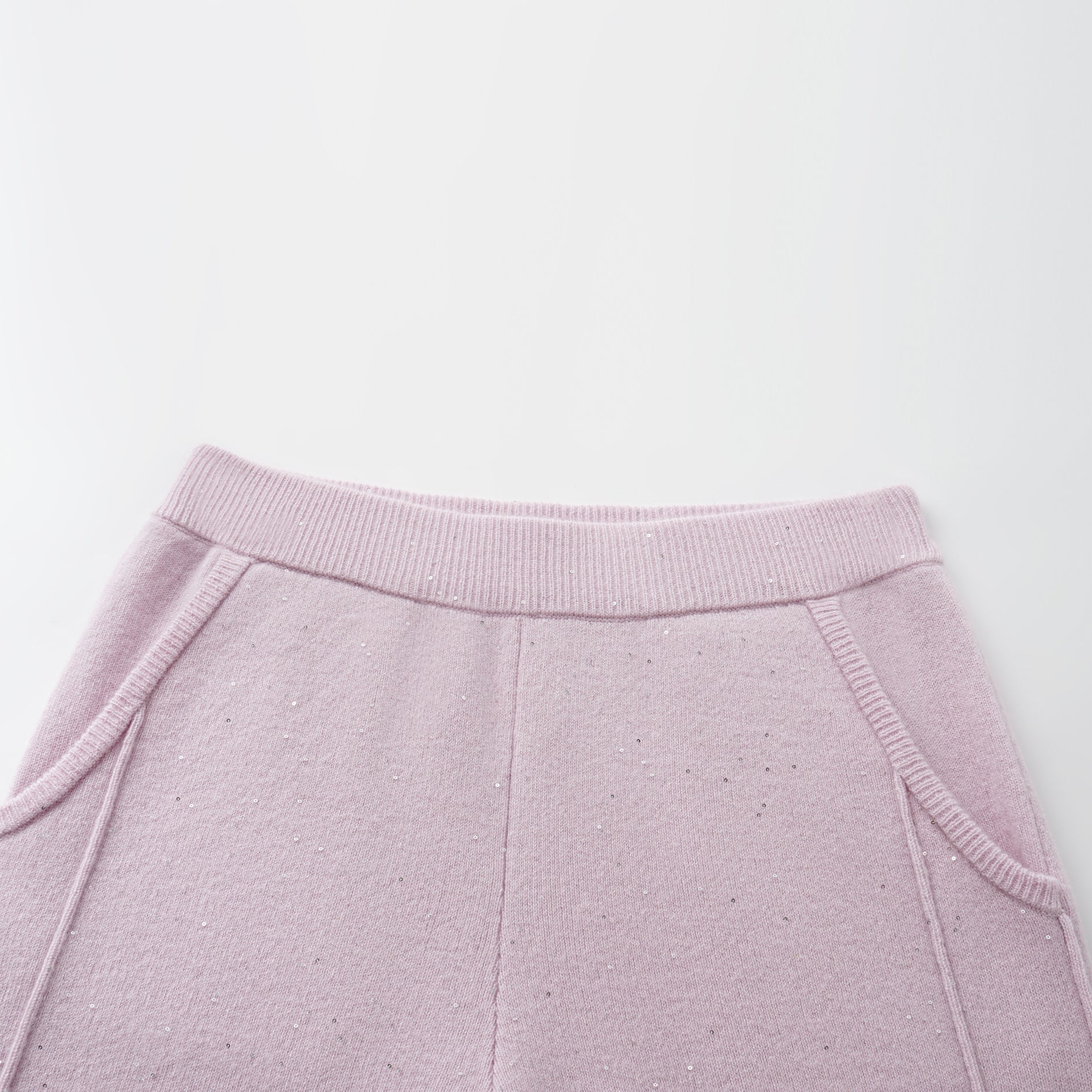 “Autumn Diary” 100% Cashmere極細絨柔星點針織長褲—Lilac Dawn紫丁曙夢