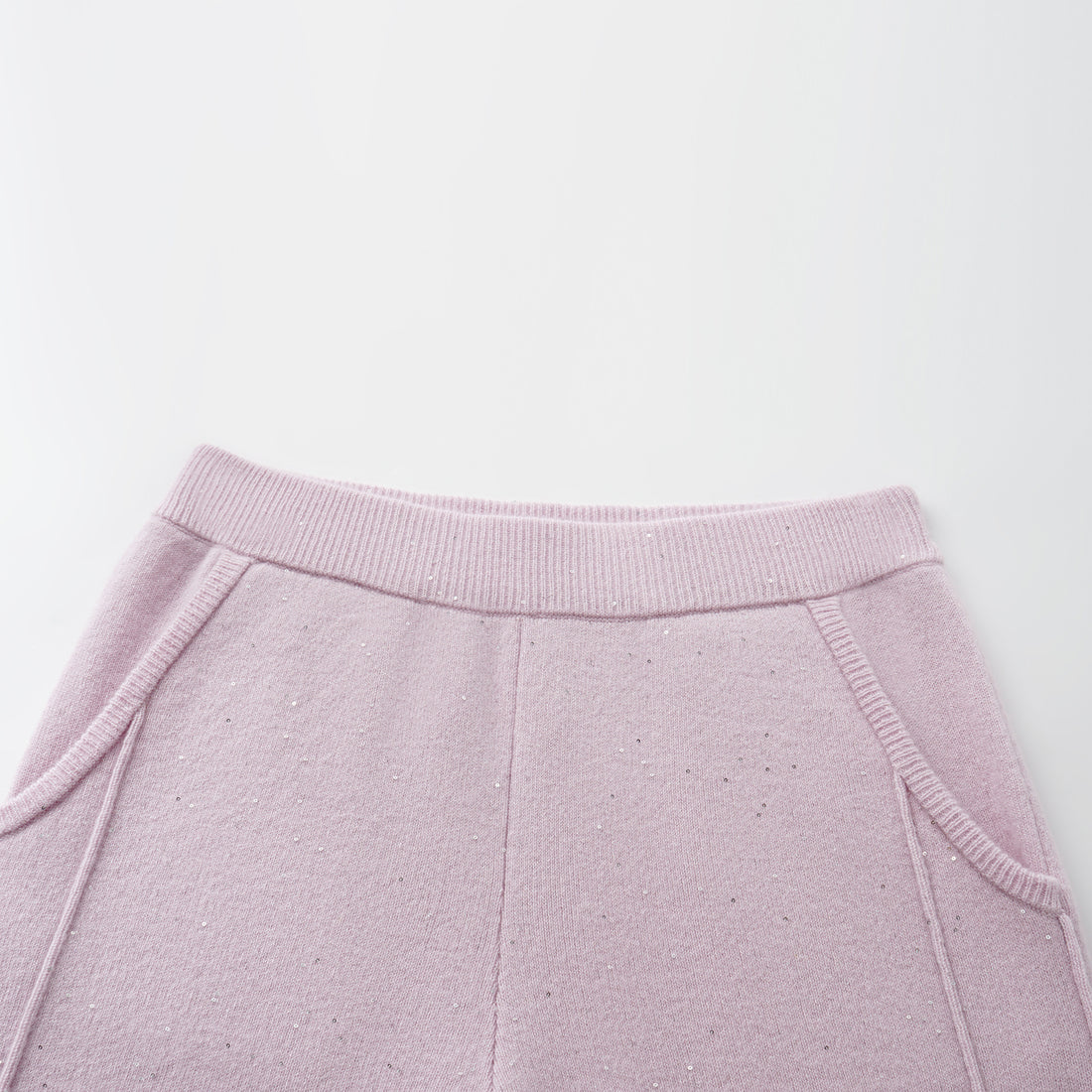 “Autumn Diary” 100% Cashmere極細絨柔星點針織長褲—Lilac Dawn紫丁曙夢