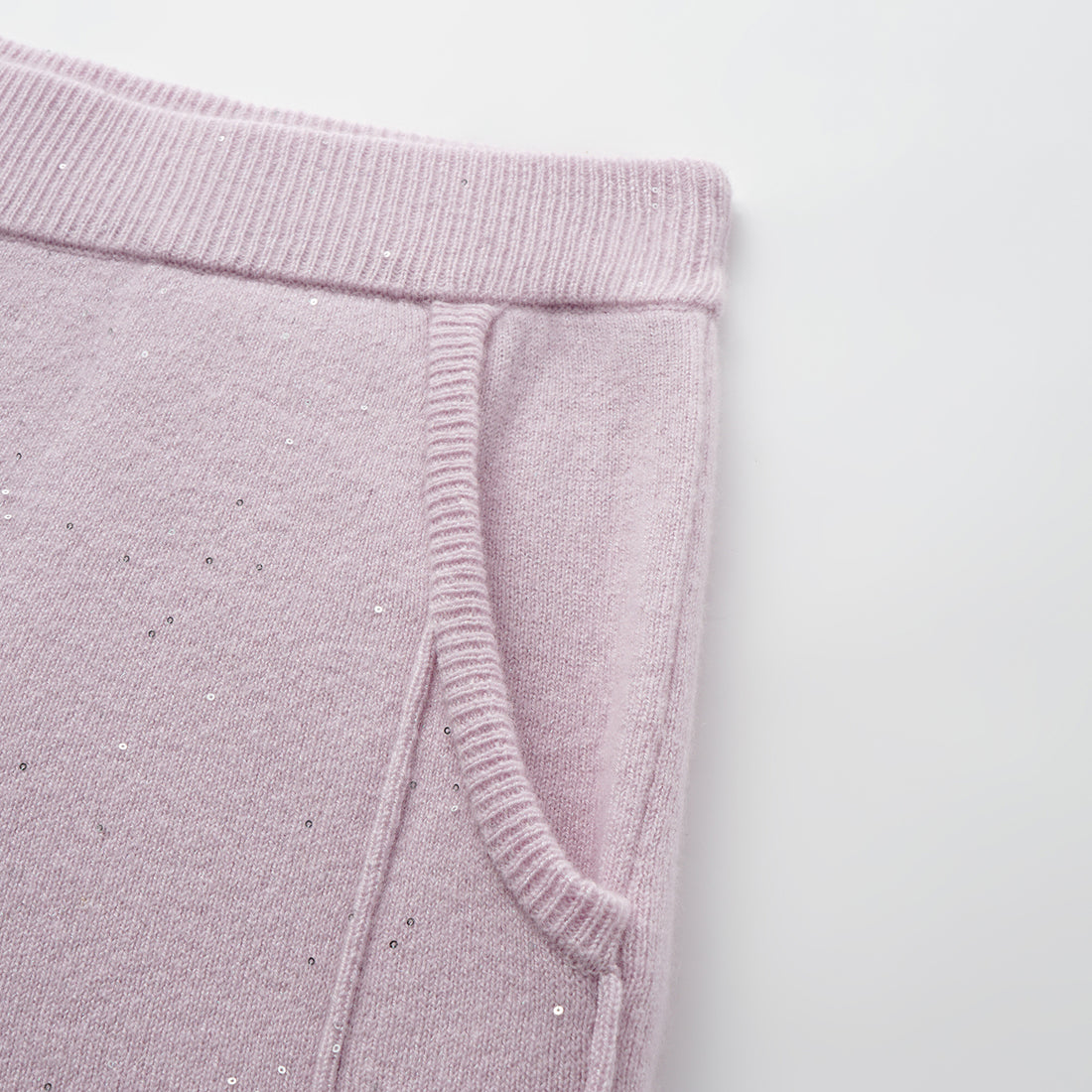 “Autumn Diary” 100% Cashmere極細絨柔星點針織長褲—Lilac Dawn紫丁曙夢