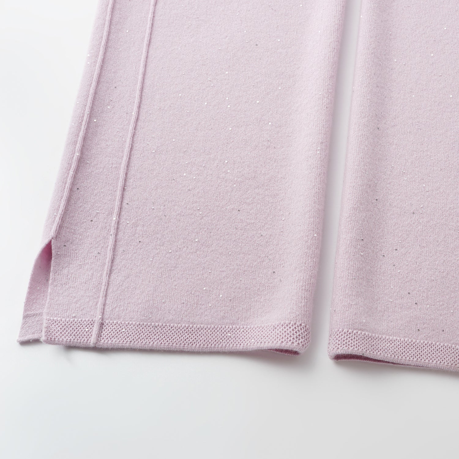 “Autumn Diary” 100% Cashmere極細絨柔星點針織長褲—Lilac Dawn紫丁曙夢