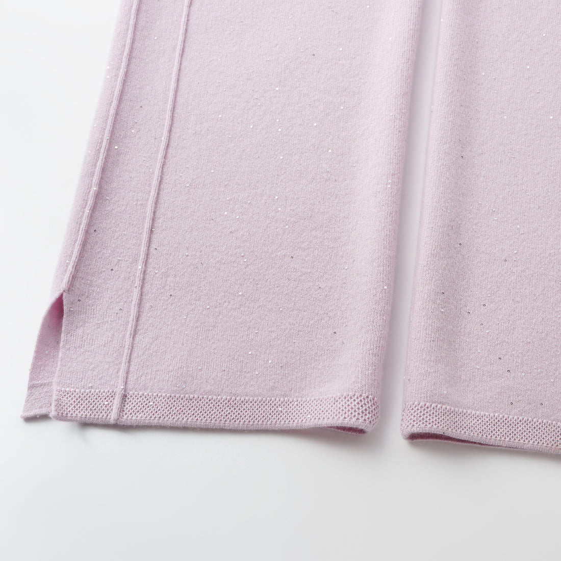 “Autumn Diary” 100% Cashmere極細絨柔星點針織長褲—Lilac Dawn紫丁曙夢