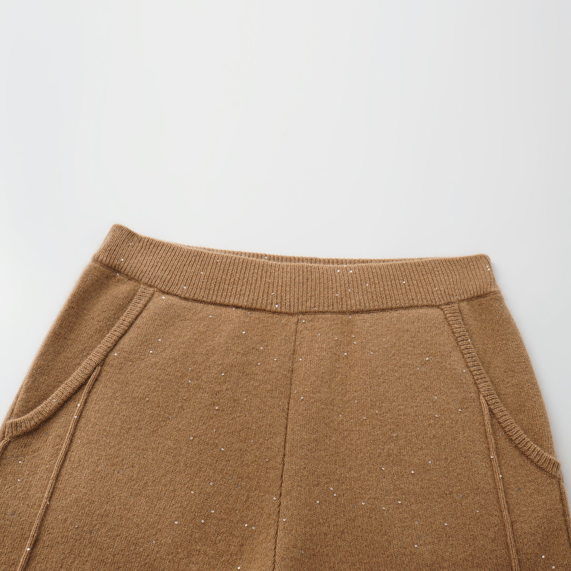 “Autumn Diary” 100% Cashmere極細絨柔星點針織長褲—Golden Acorn橡果暖陽