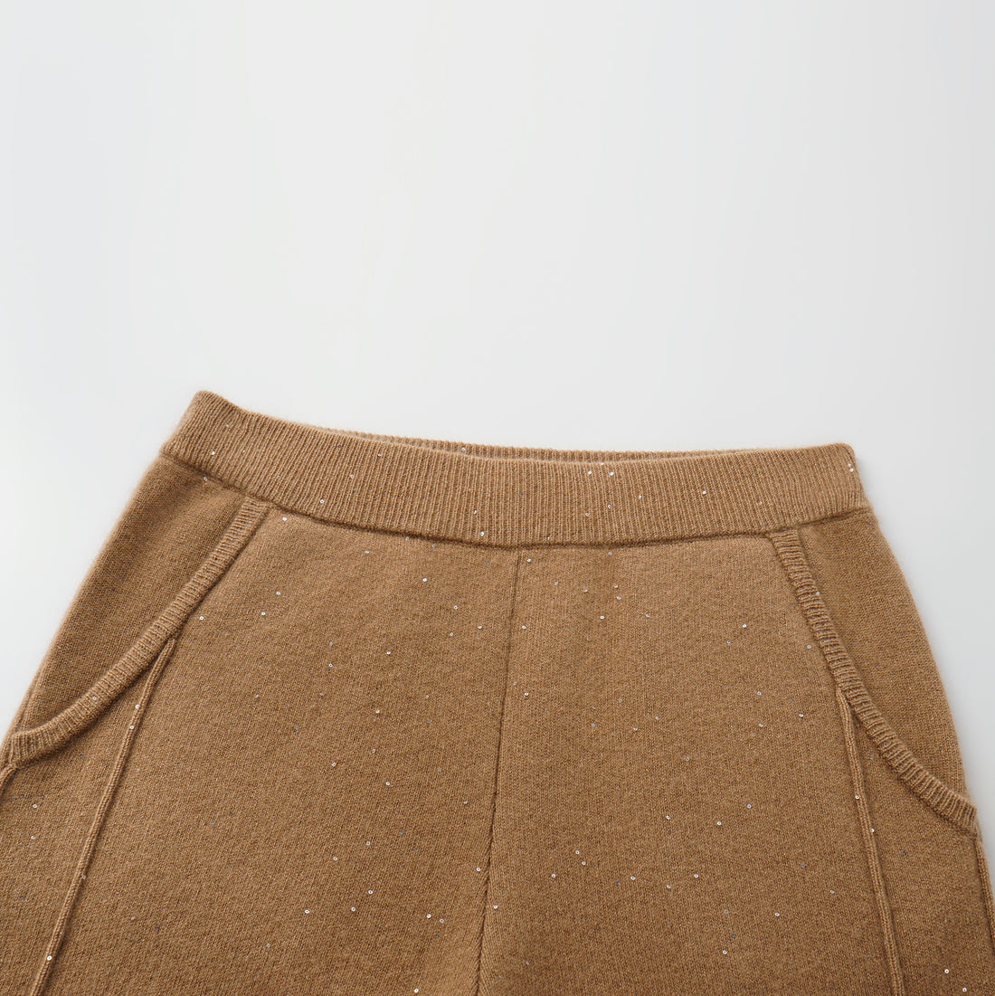 “Autumn Diary” 100% Cashmere極細絨柔星點針織長褲—Golden Acorn橡果暖陽