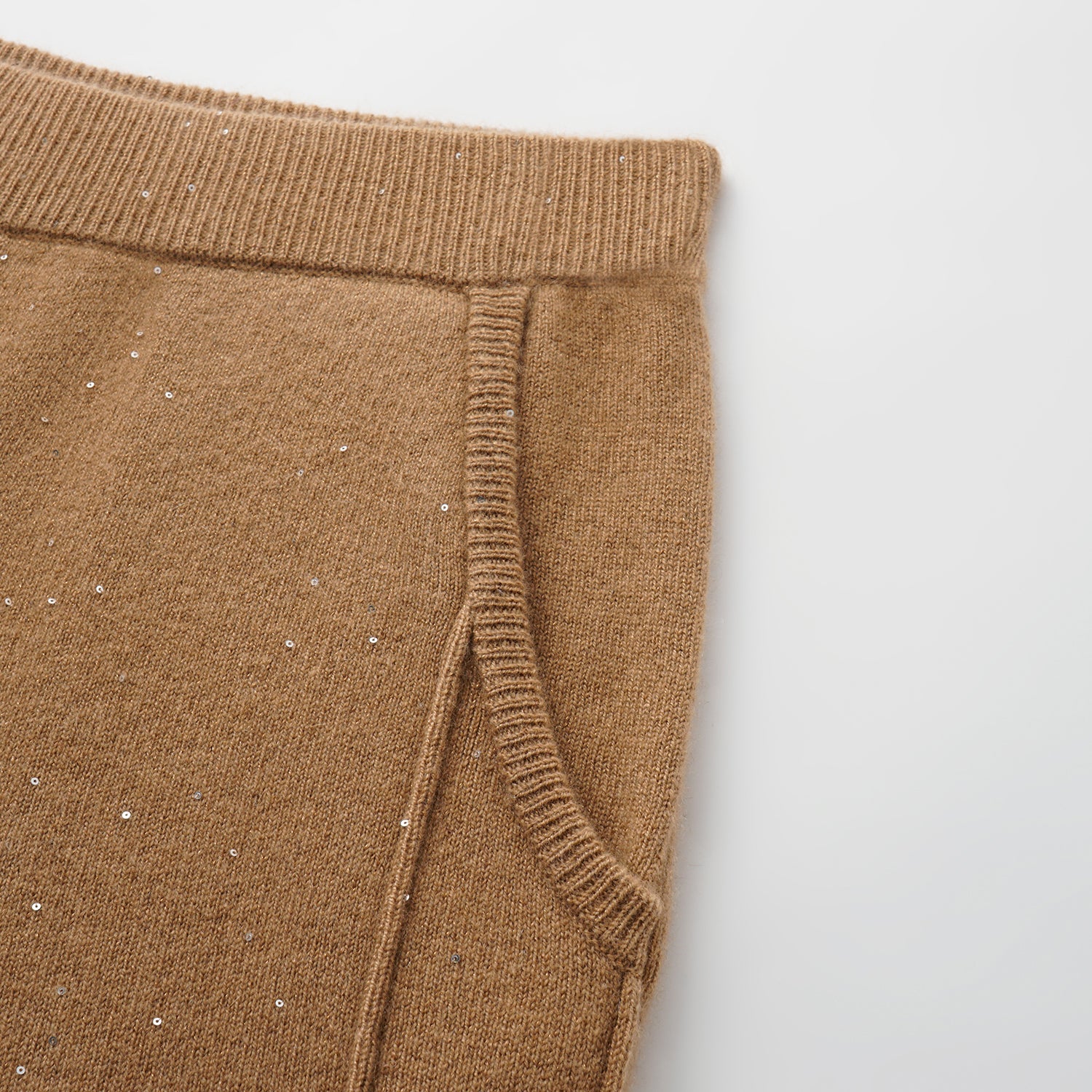 “Autumn Diary” 100% Cashmere極細絨柔星點針織長褲—Golden Acorn橡果暖陽