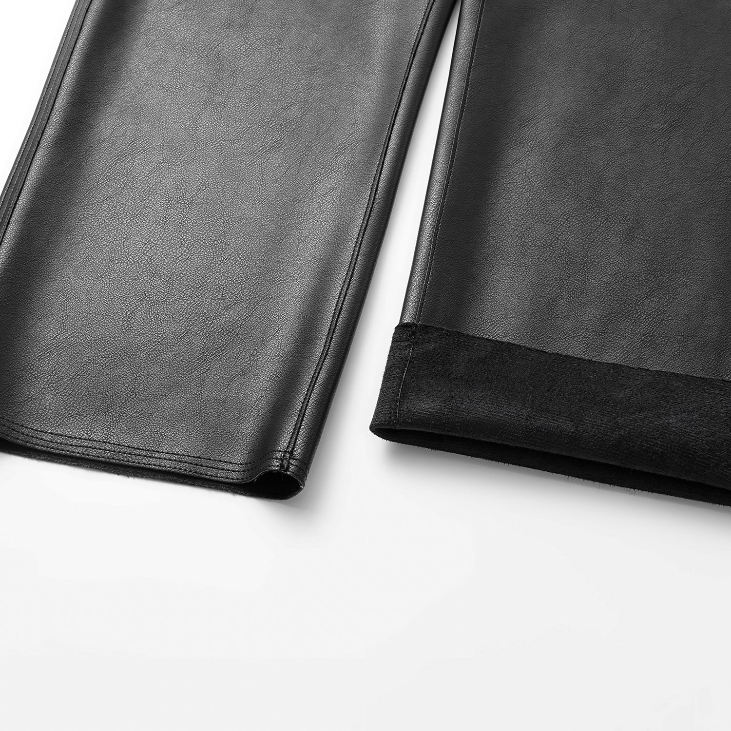 "Easy-go Chic" Vegan Leather Cropped Pants - Black 