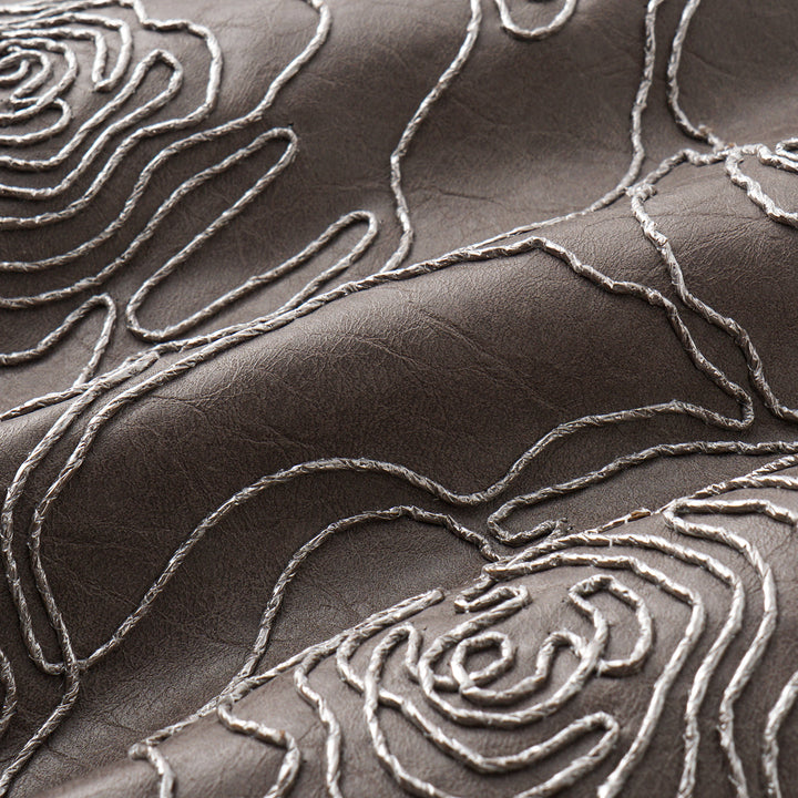 “Winter Diary” 法國純素皮羽脊絲繡Oversized背心—Rose in Haze浮影薔薇