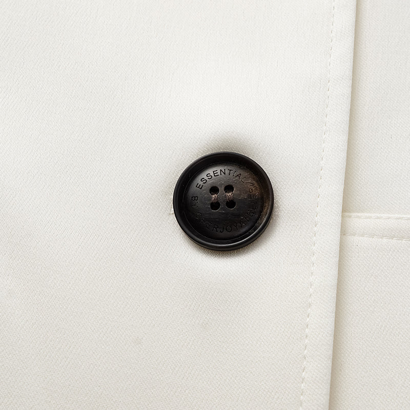 "London Everyday" Acetate Satin Long Trench Coat - White 