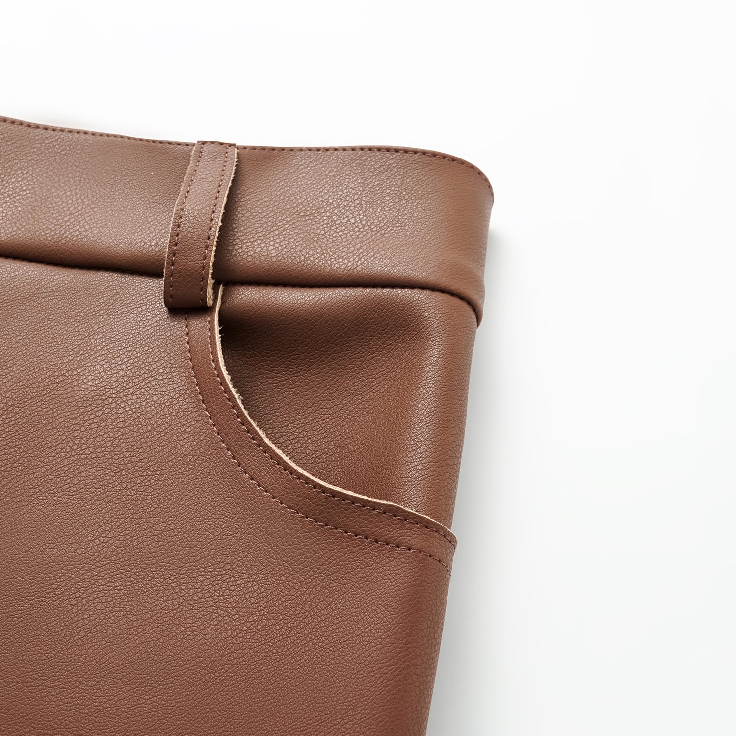 "Easy-go Chic" Vegan Leather Cropped Pants - Honey Brown 