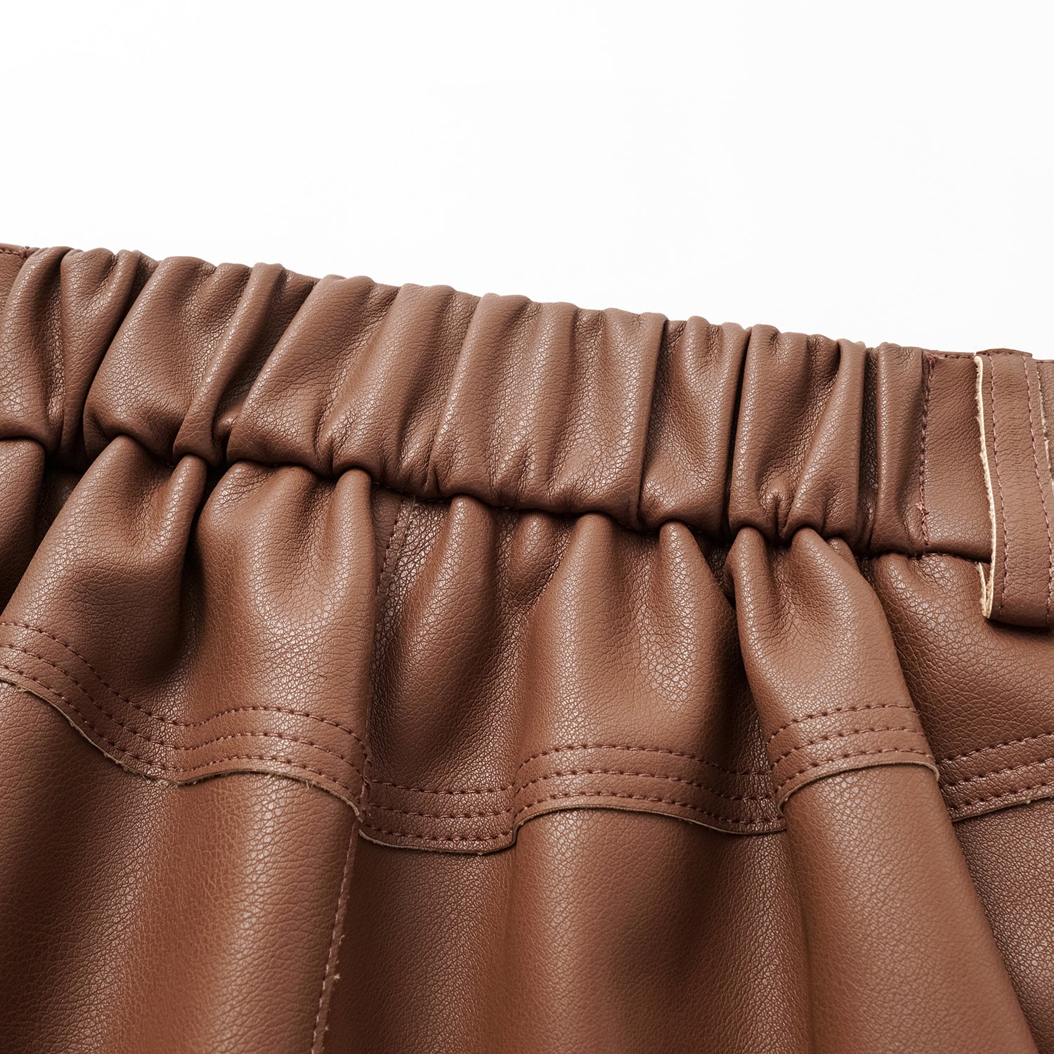 "Easy-go Chic" Vegan Leather Cropped Pants - Honey Brown 