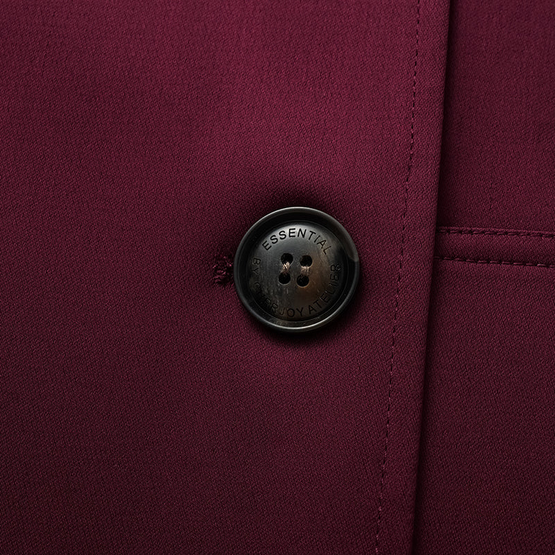 "London Everyday" Acetate Satin Long Trench Coat - Purple 