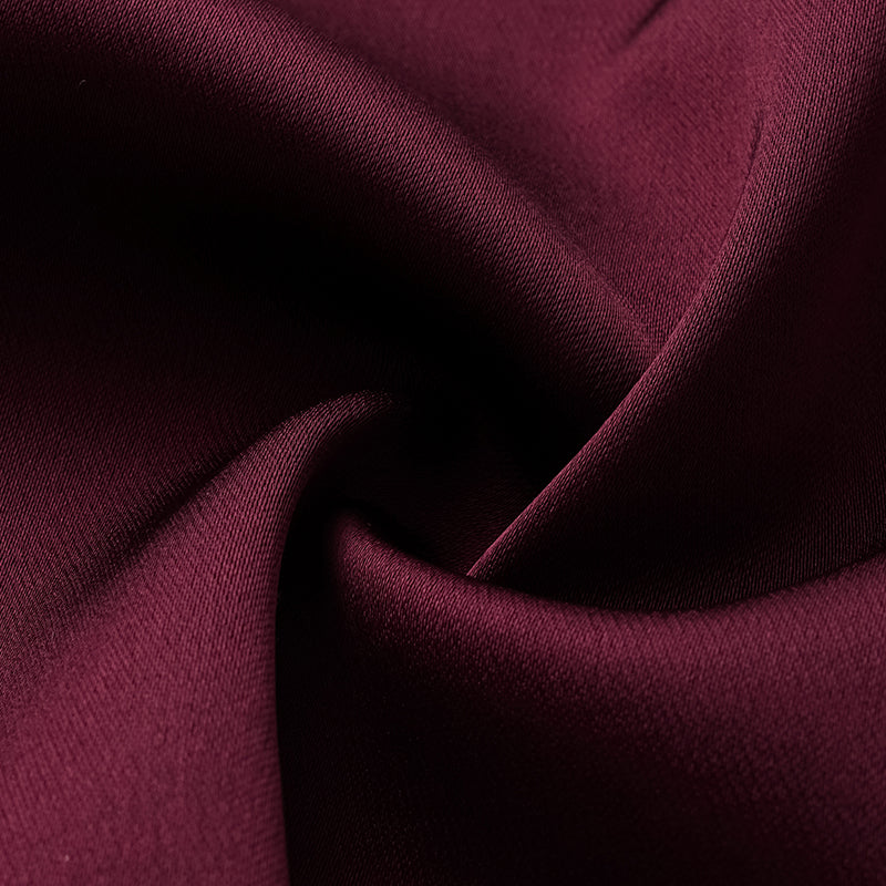 "London Everyday" Acetate Satin Long Trench Coat - Purple 