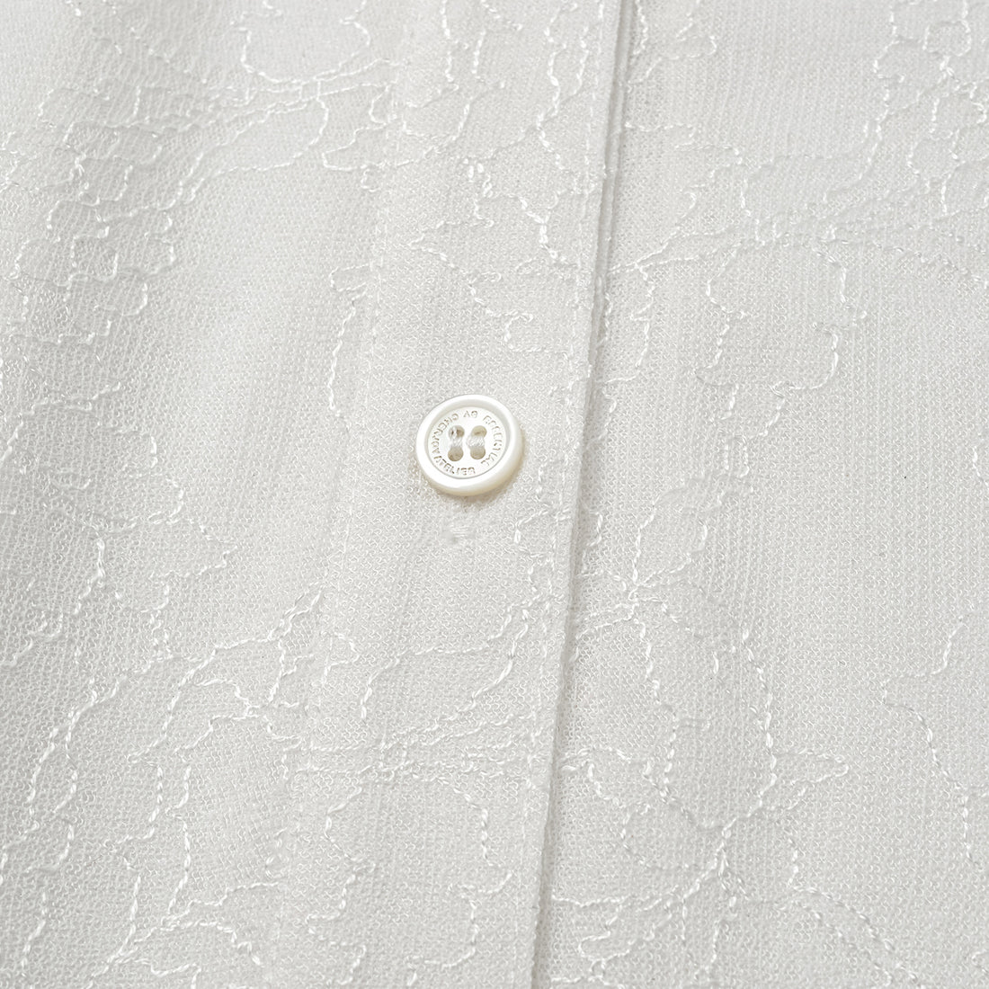 "Daytime Sparkle." French top-grade lace craft diamond-cut shirt