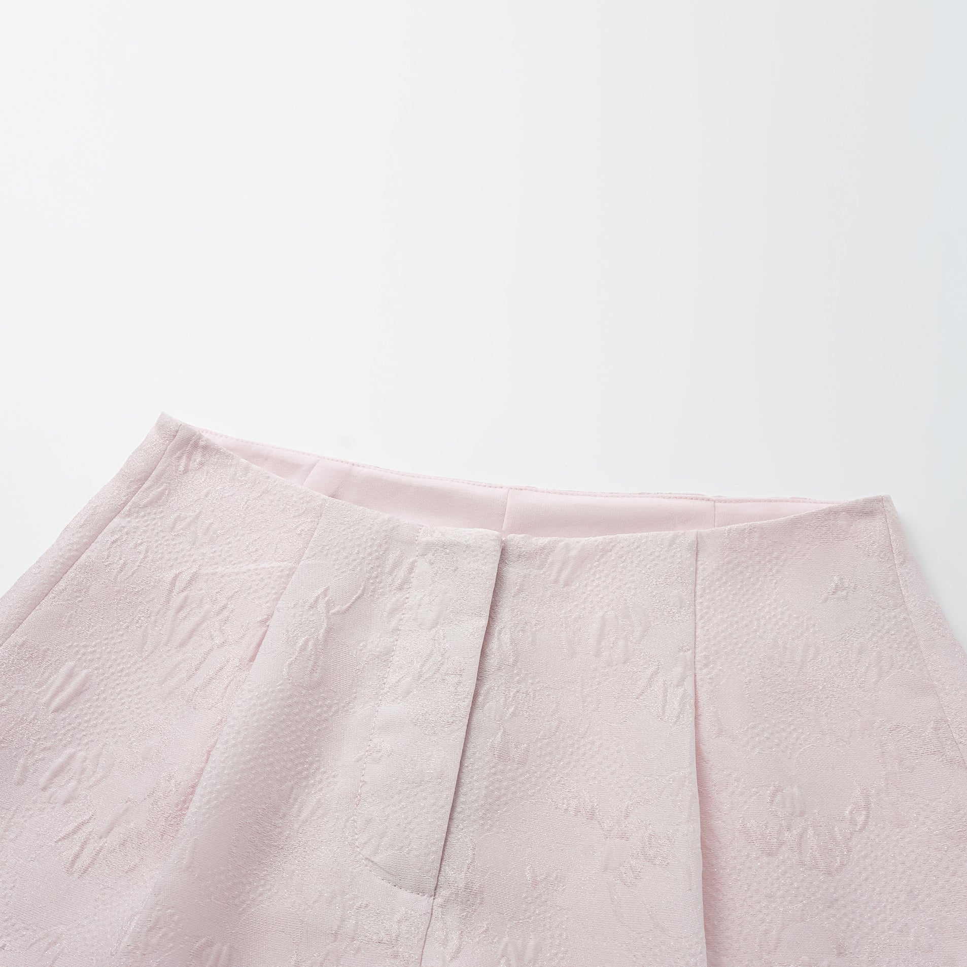 “茶宴” 碎銀工藝提花輕國風短褲—粉露芙蓉