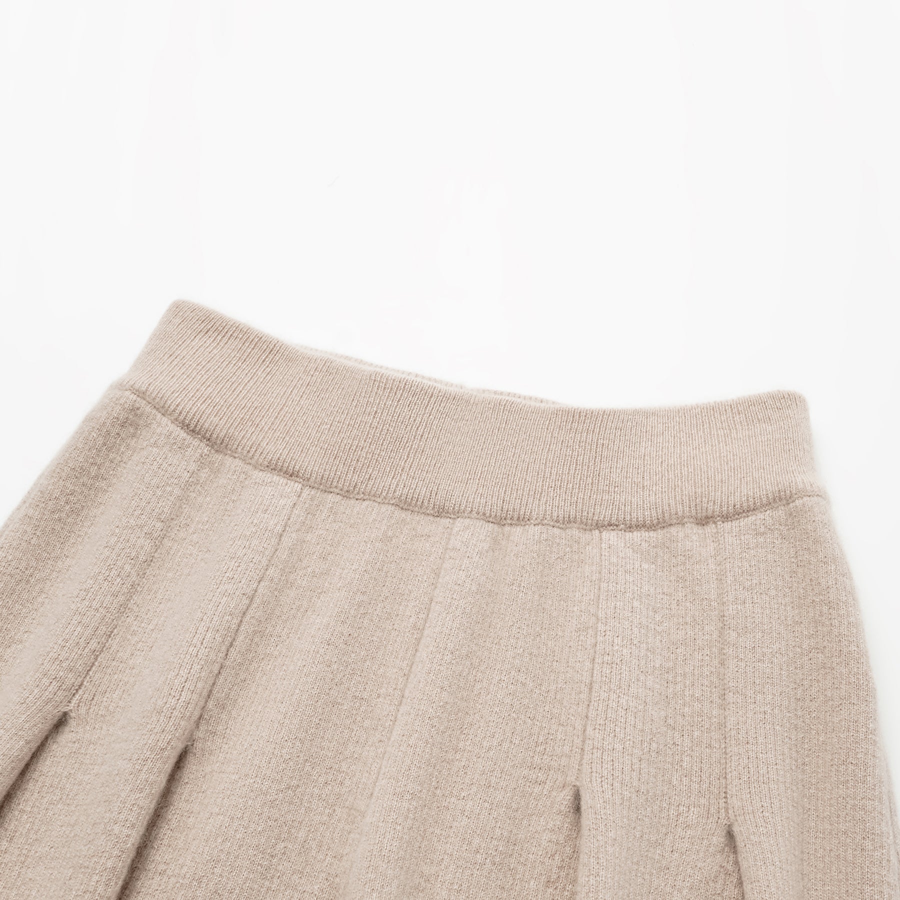 “Winter Diary” 100% Cashmere 重磅立體打褶闊腿褲—米駝