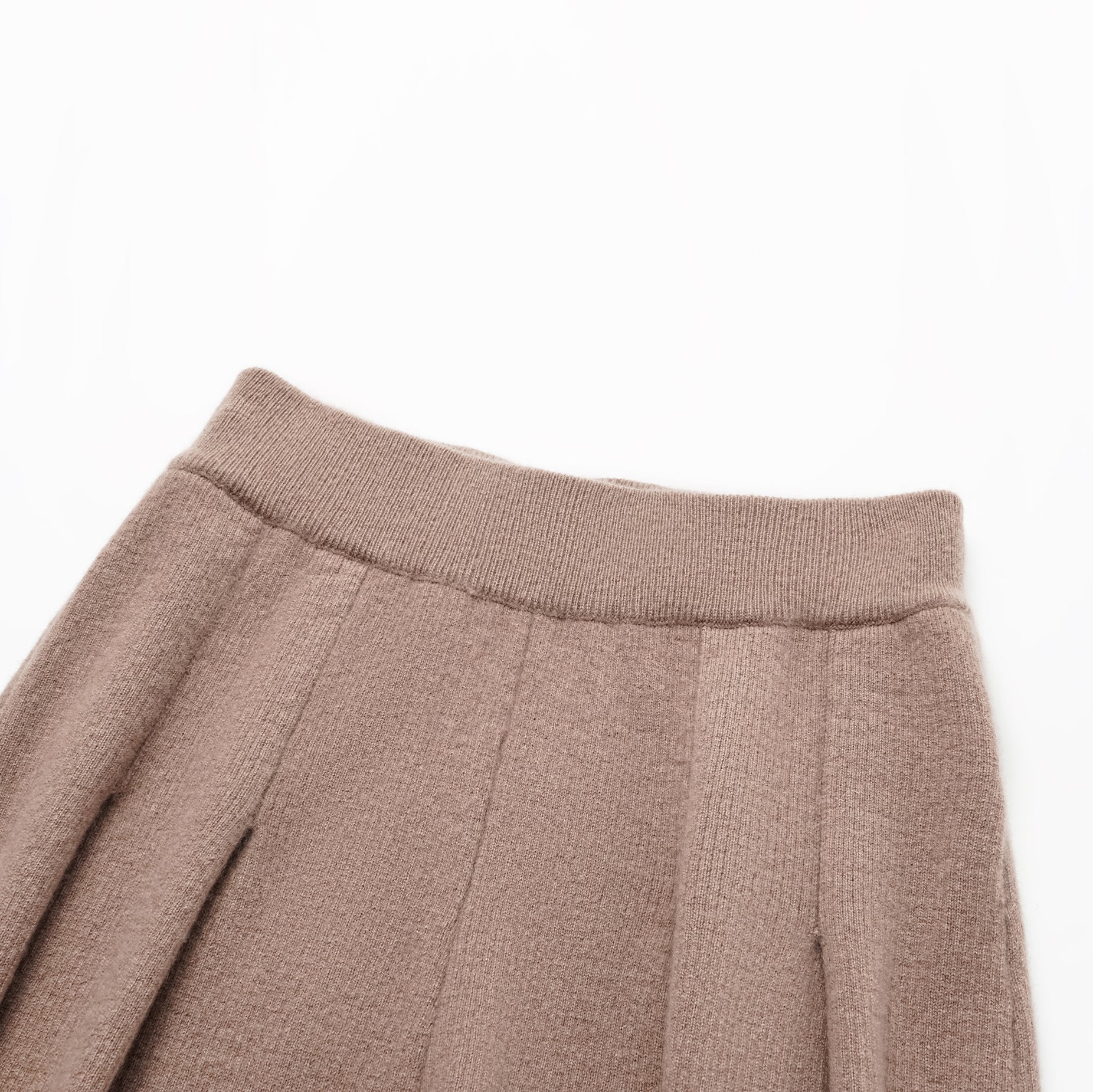 “Winter Diary” 100% Cashmere 重磅立體打褶闊腿褲—駝