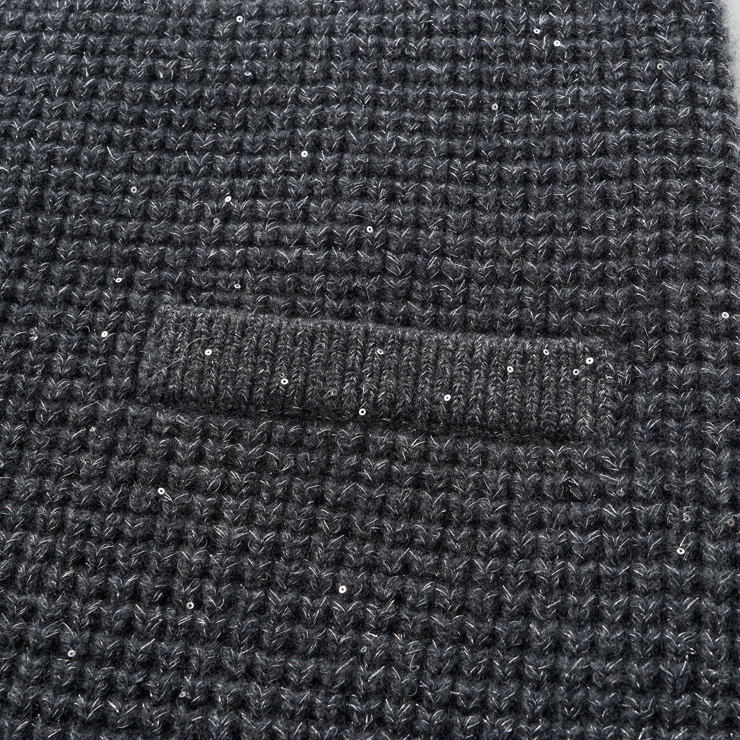 “Autumn Diary” 100% Cashmere細緻華夫格亮片針織鉛筆裙—Nightfall Gleam夜幕之詩