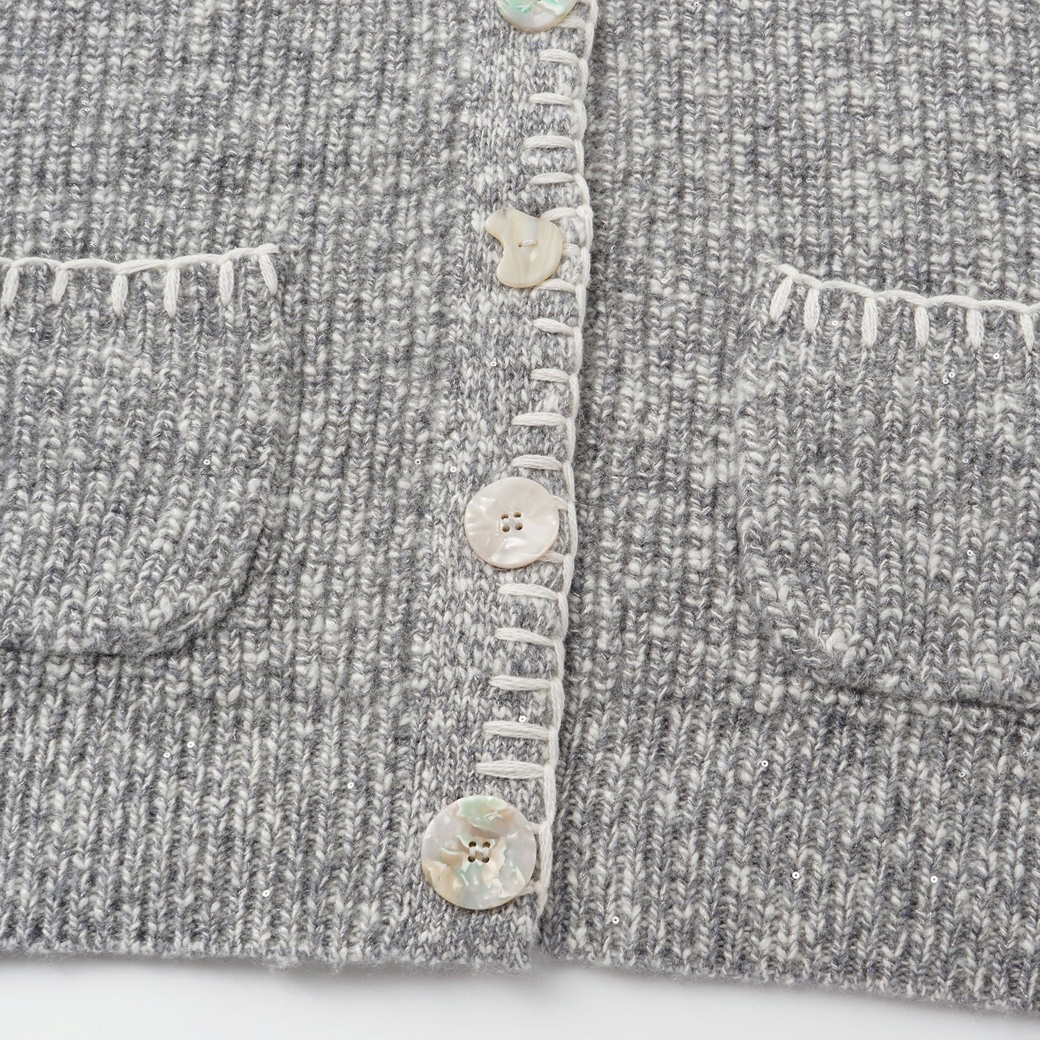 “Winter Diary” 100% Cashmere霧染細針羅紋邊飾高領針織外套—Soft Rain雨的氣息