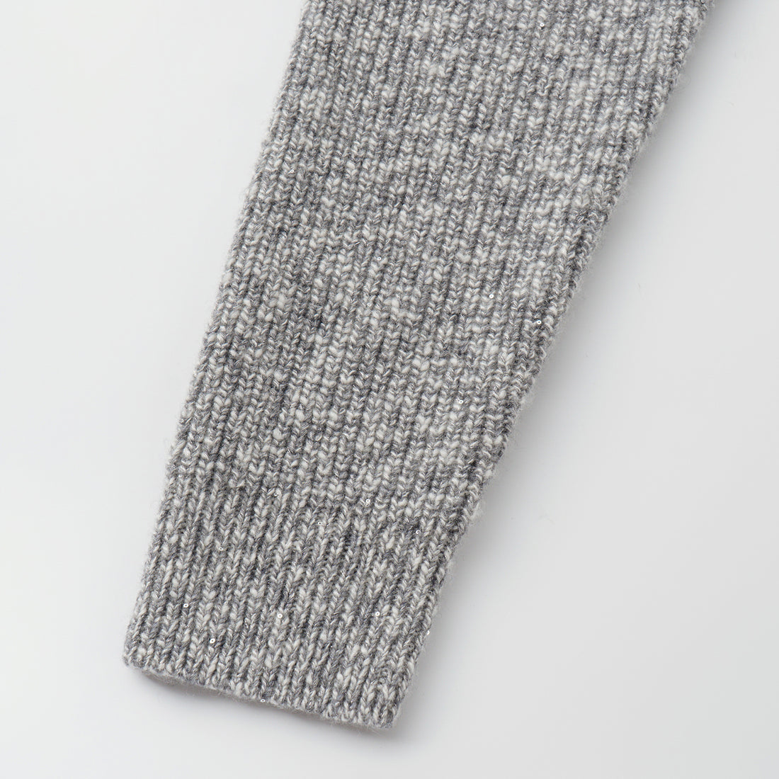 “Winter Diary” 100% Cashmere霧染細針羅紋邊飾高領針織外套—Soft Rain雨的氣息