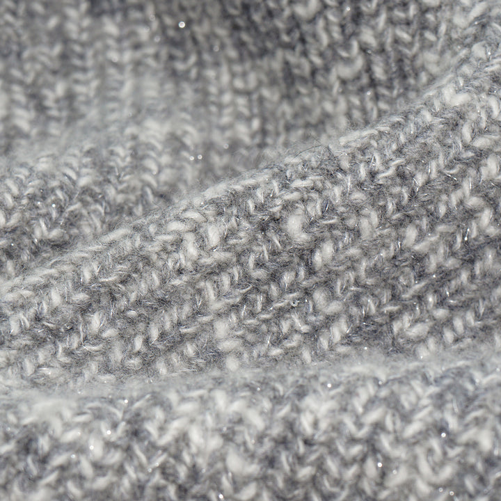 “Winter Diary” 100% Cashmere霧染細針羅紋邊飾高領針織外套—Soft Rain雨的氣息