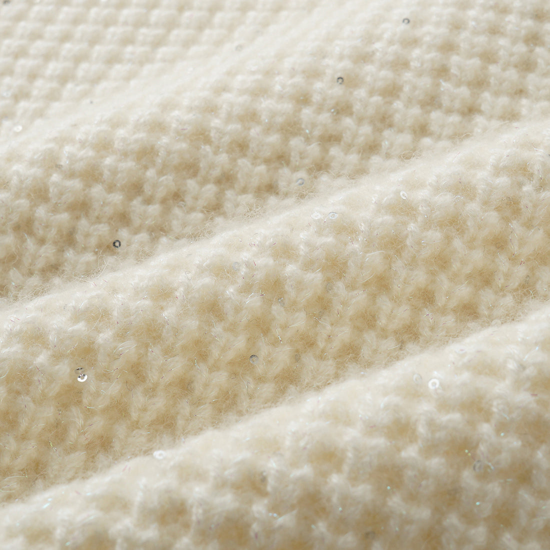 “Autumn Diary” 100% Cashmere細緻華夫格亮片針織鉛筆裙—Pale Sunlight冬日晨光