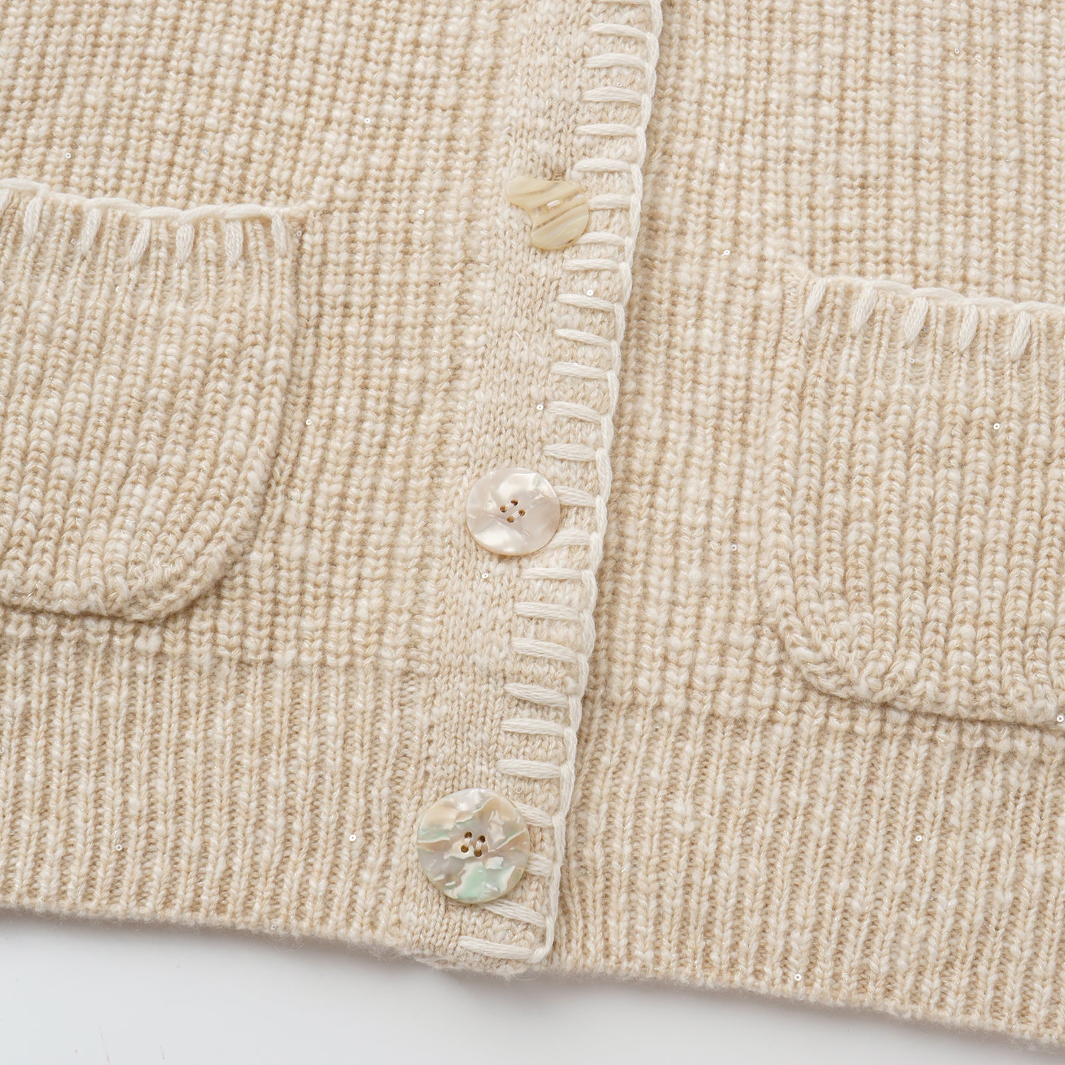 “Winter Diary” 100% Cashmere霧染細針羅紋邊飾高領針織外套—Afternoon Glow午後暖陽