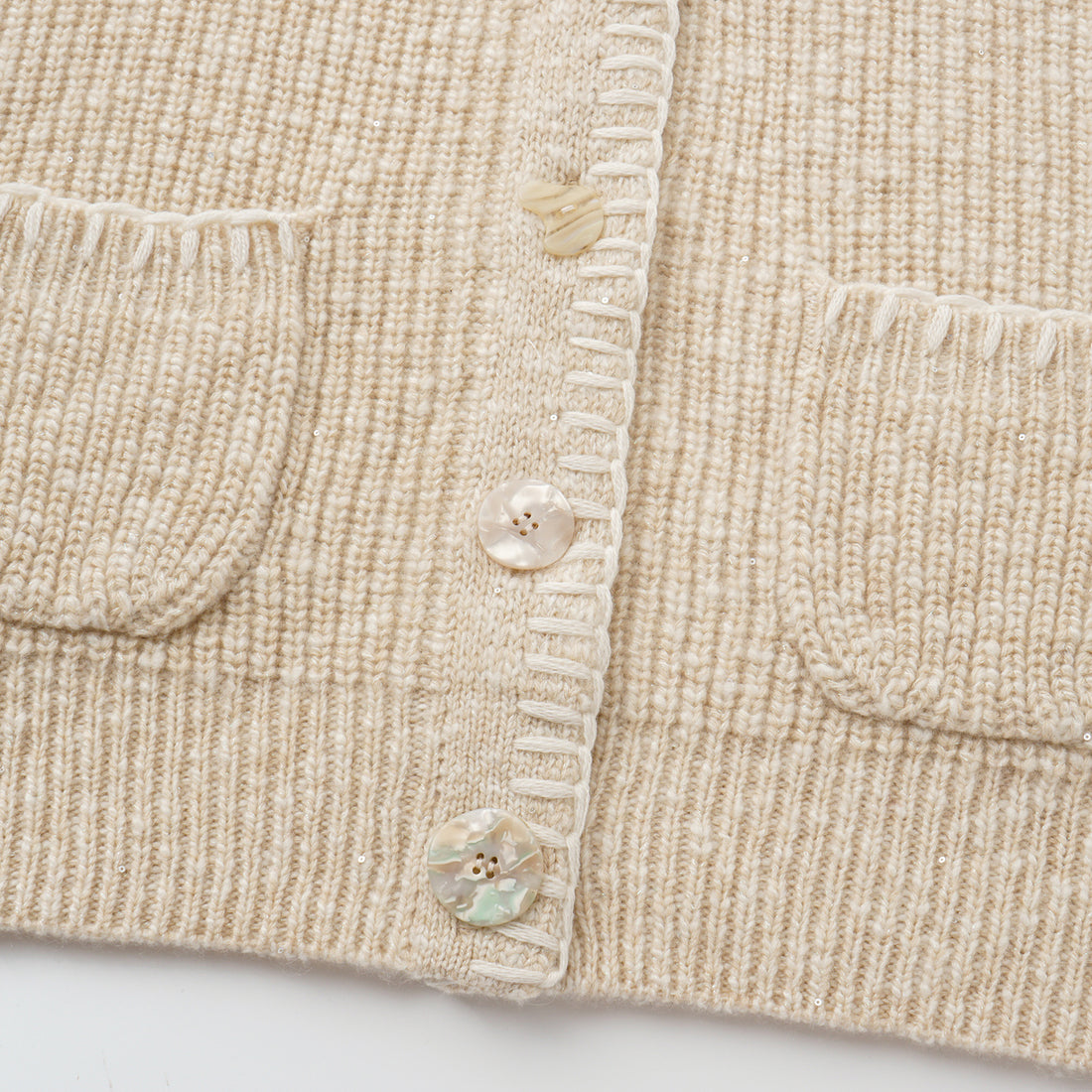 “Winter Diary” 100% Cashmere霧染細針羅紋邊飾高領針織外套—Afternoon Glow午後暖陽