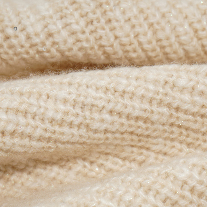 “Winter Diary” 100% Cashmere霧染細針羅紋邊飾高領針織外套—Afternoon Glow午後暖陽