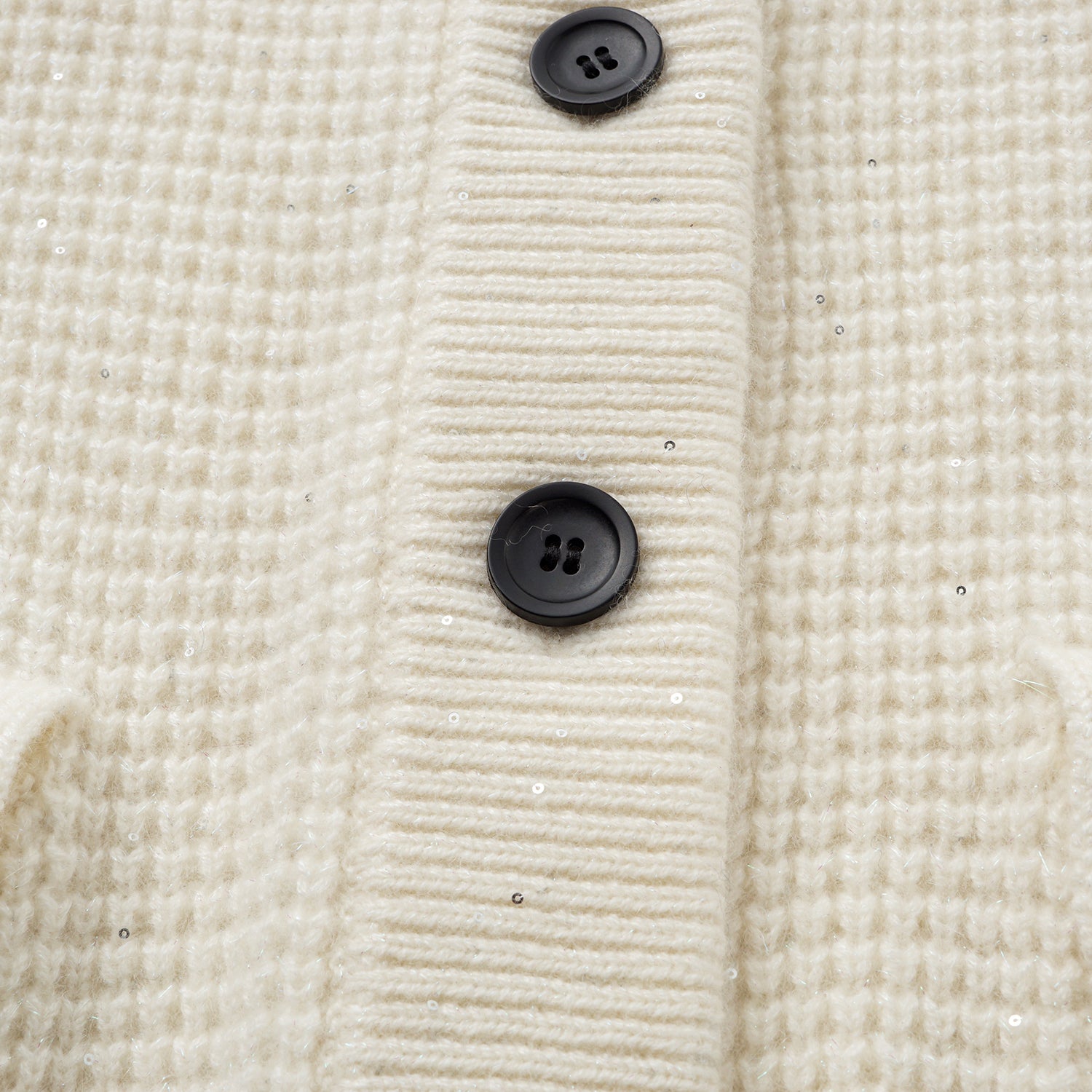 “Autumn Diary” 100% Cashmere細緻華夫格亮片針織背心—Pale Sunlight冬日晨光