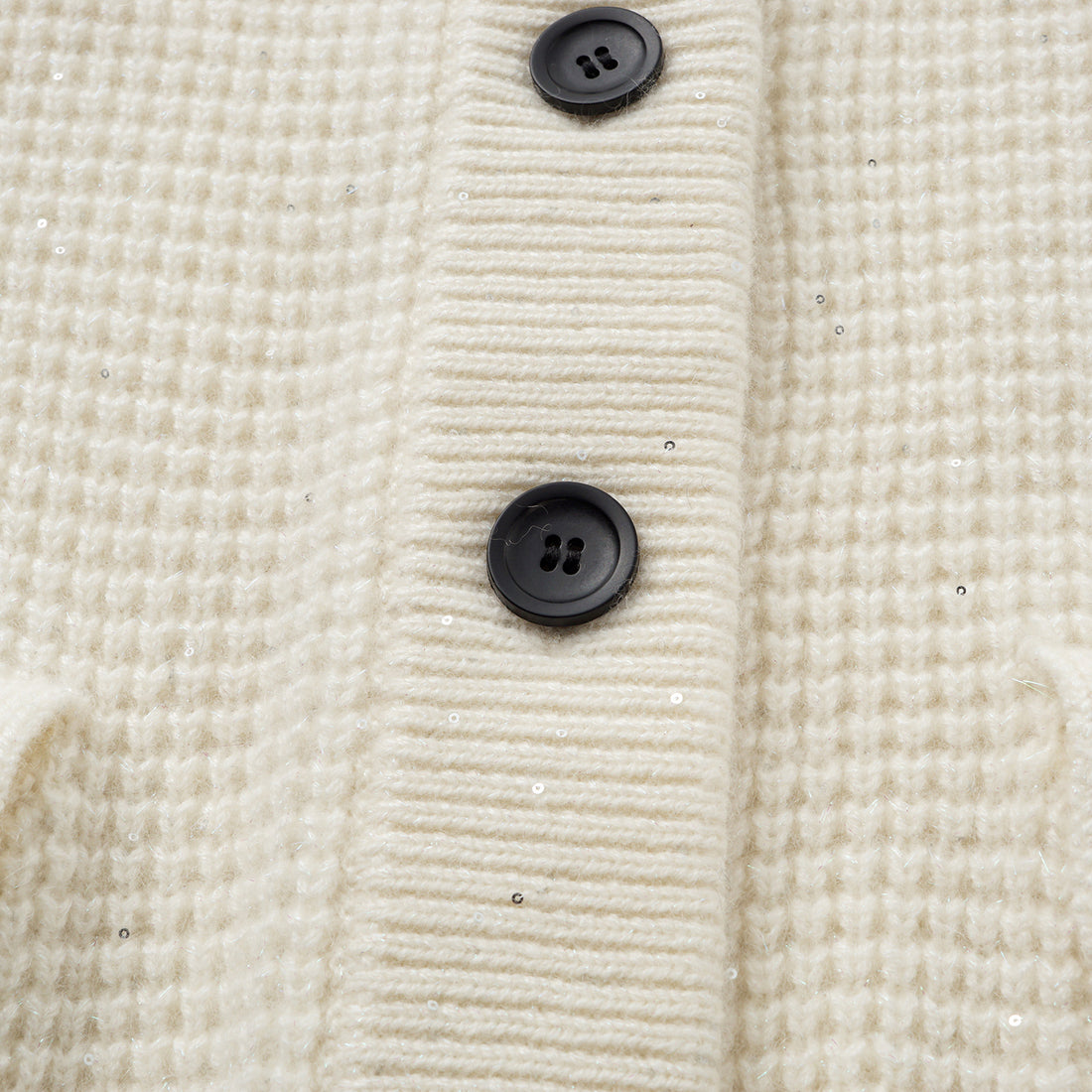 “Autumn Diary” 100% Cashmere細緻華夫格亮片針織背心—Pale Sunlight冬日晨光