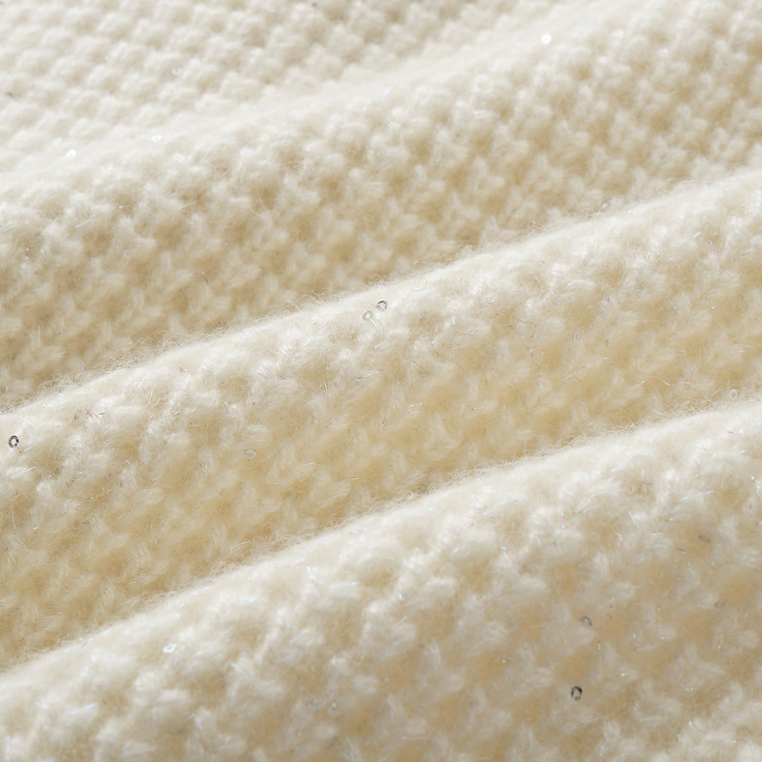 “Autumn Diary” 100% Cashmere細緻華夫格亮片針織背心—Pale Sunlight冬日晨光