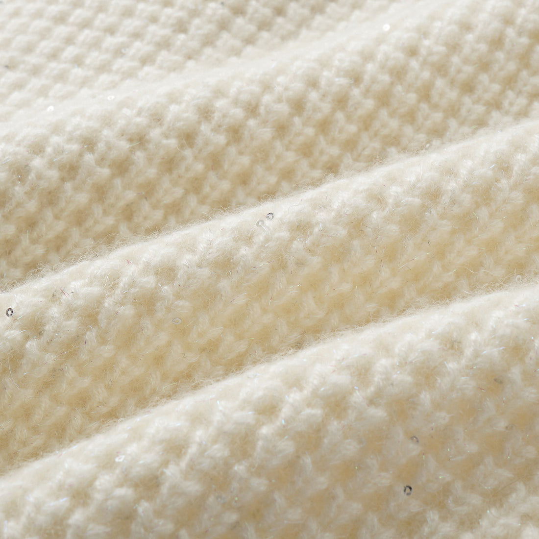 “Autumn Diary” 100% Cashmere細緻華夫格亮片針織背心—Pale Sunlight冬日晨光