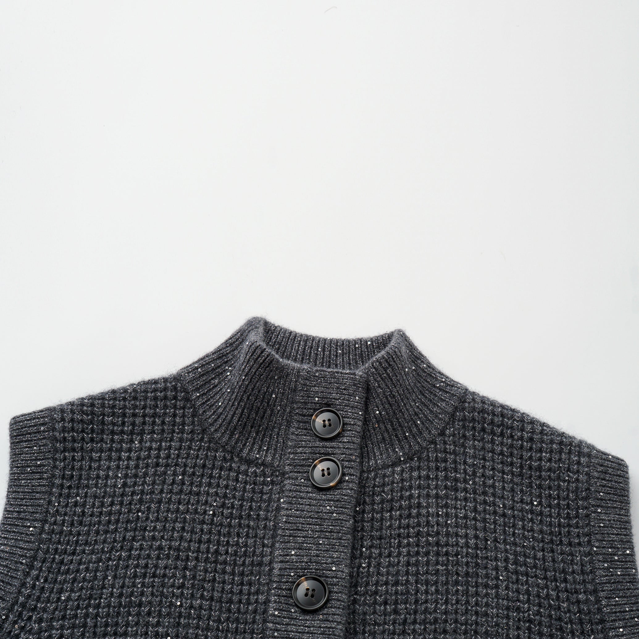 “Autumn Diary” 100% Cashmere細緻華夫格亮片針織背心—Nightfall Gleam夜幕之詩