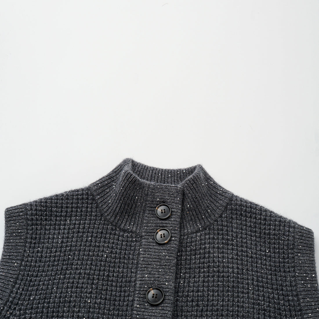 “Autumn Diary” 100% Cashmere細緻華夫格亮片針織背心—Nightfall Gleam夜幕之詩