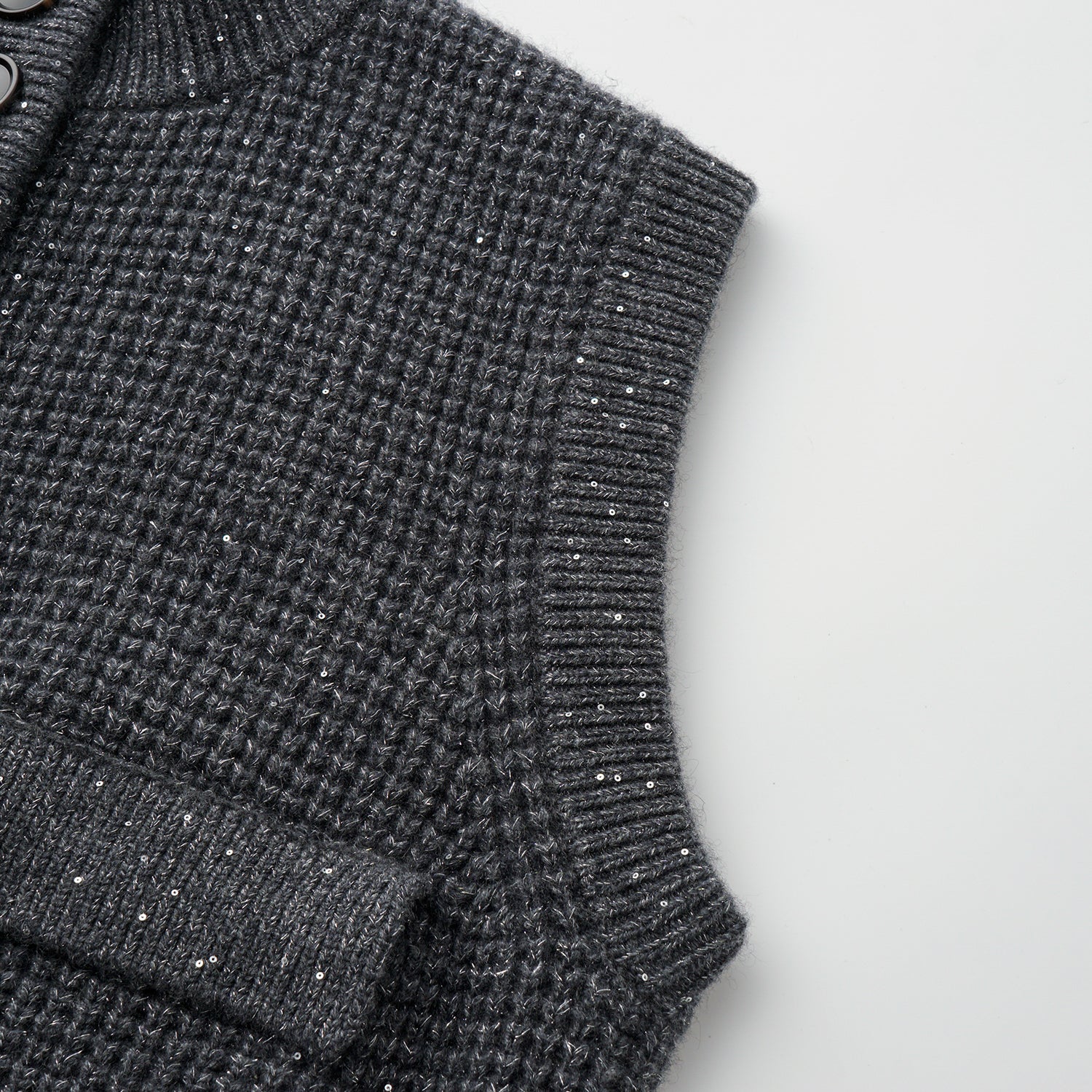 “Autumn Diary” 100% Cashmere細緻華夫格亮片針織背心—Nightfall Gleam夜幕之詩