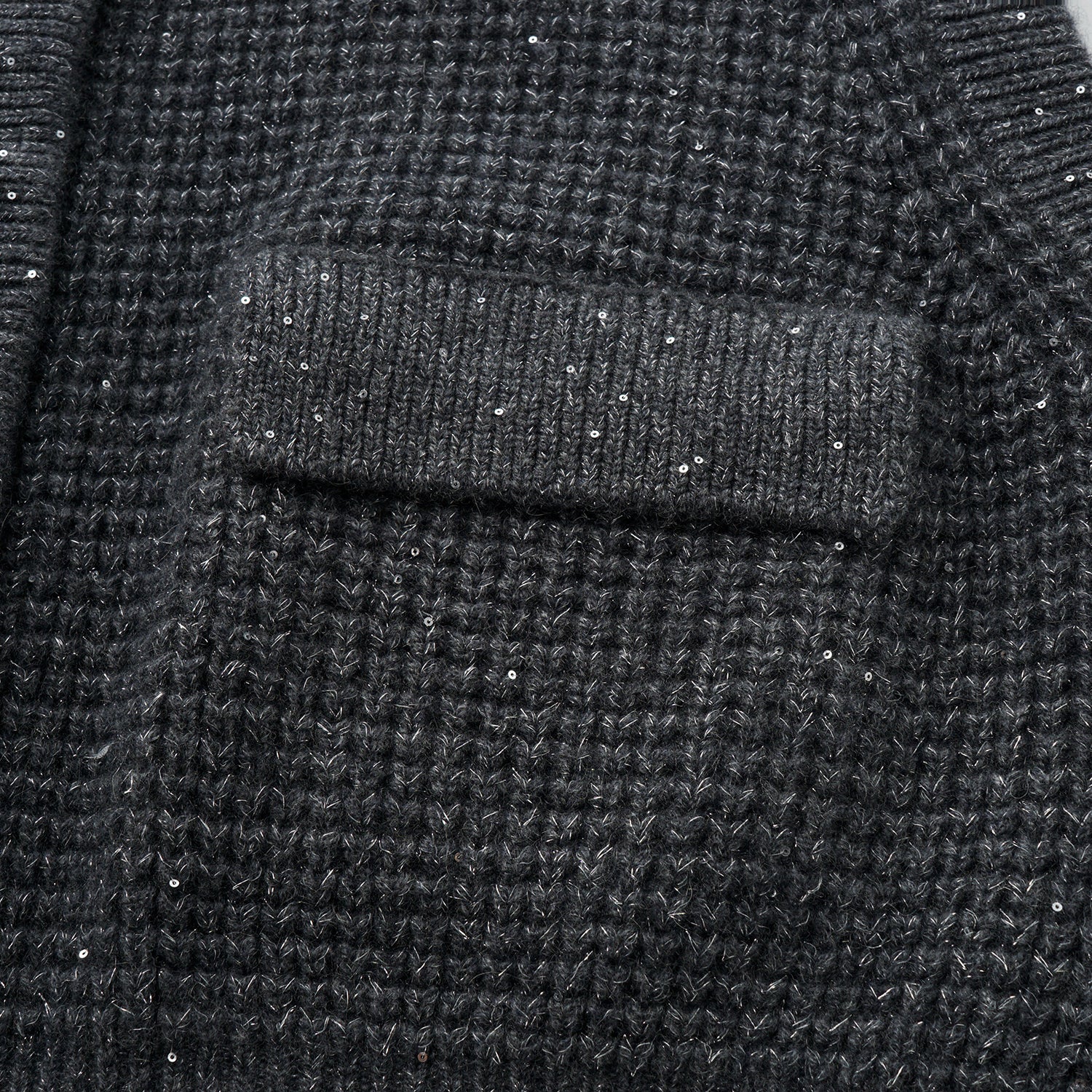 “Autumn Diary” 100% Cashmere細緻華夫格亮片針織背心—Nightfall Gleam夜幕之詩