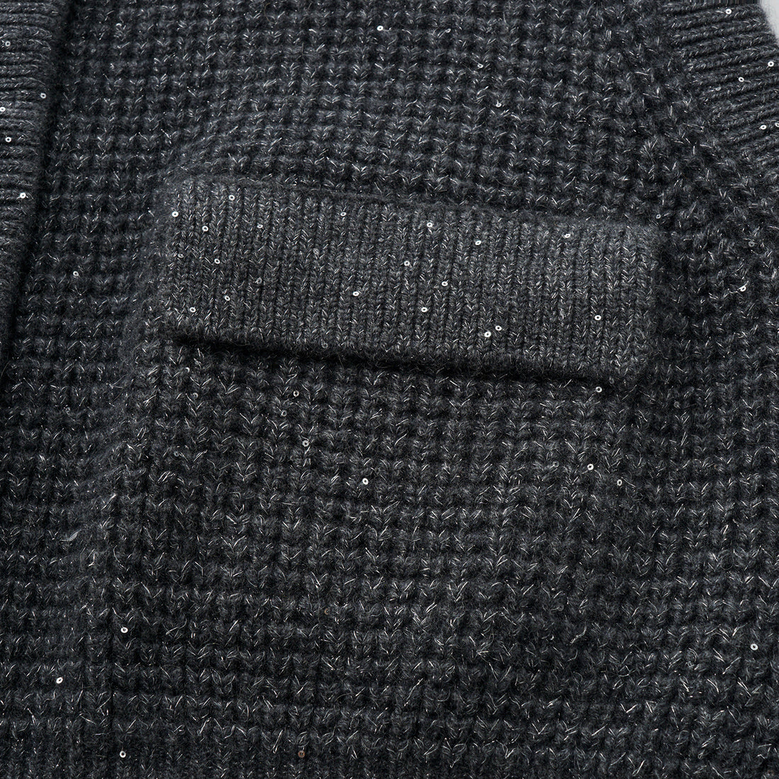 “Autumn Diary” 100% Cashmere細緻華夫格亮片針織背心—Nightfall Gleam夜幕之詩