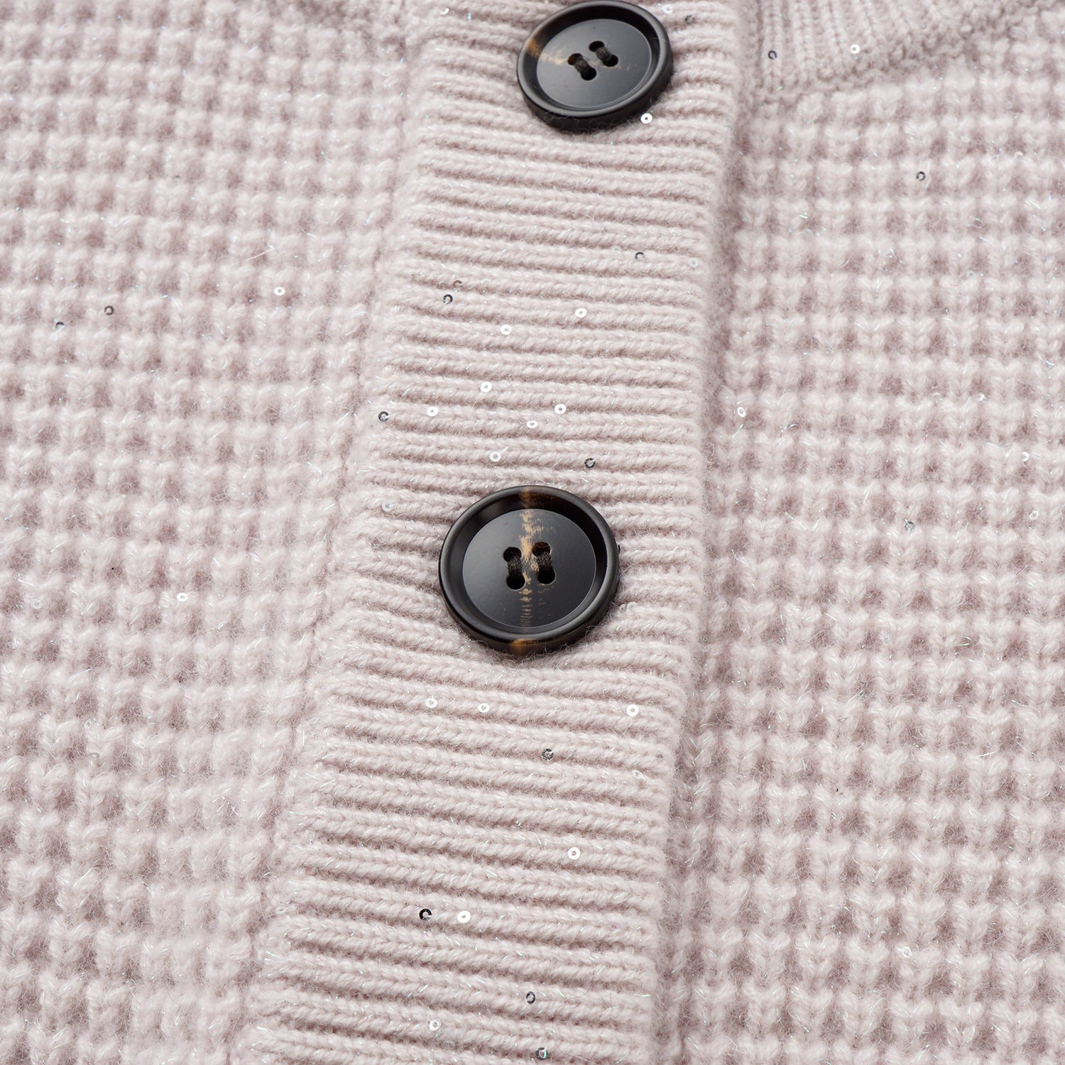 “Autumn Diary” 100% Cashmere細緻華夫格亮片針織背心—Misty Rose薄霧玫瑰