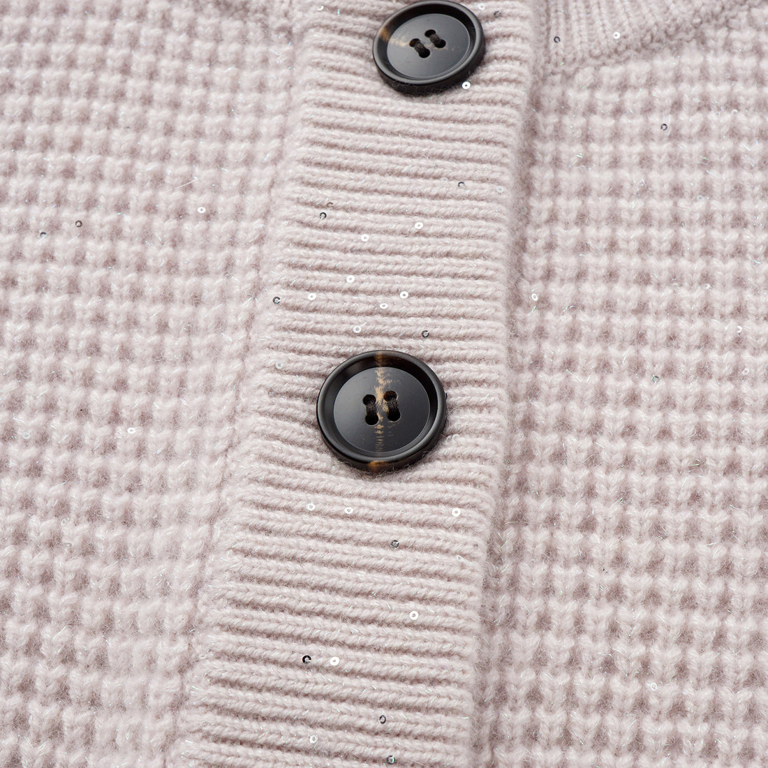 “Autumn Diary” 100% Cashmere細緻華夫格亮片針織背心—Misty Rose薄霧玫瑰