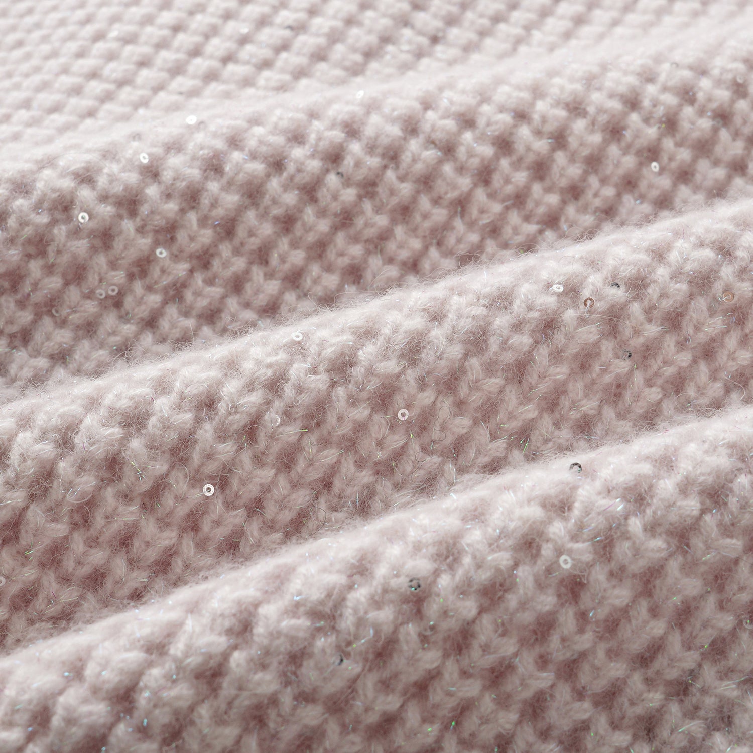 “Autumn Diary” 100% Cashmere細緻華夫格亮片針織背心—Misty Rose薄霧玫瑰