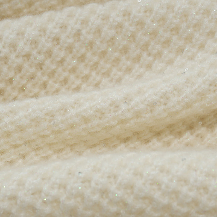 “Autumn Diary” 100% Cashmere細緻華夫格亮片針織鉛筆裙—Pale Sunlight冬日晨光