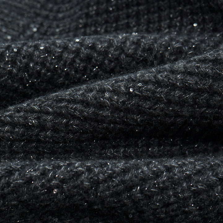 “Autumn Diary” 100% Cashmere細緻華夫格亮片針織鉛筆裙—Nightfall Gleam夜幕之詩