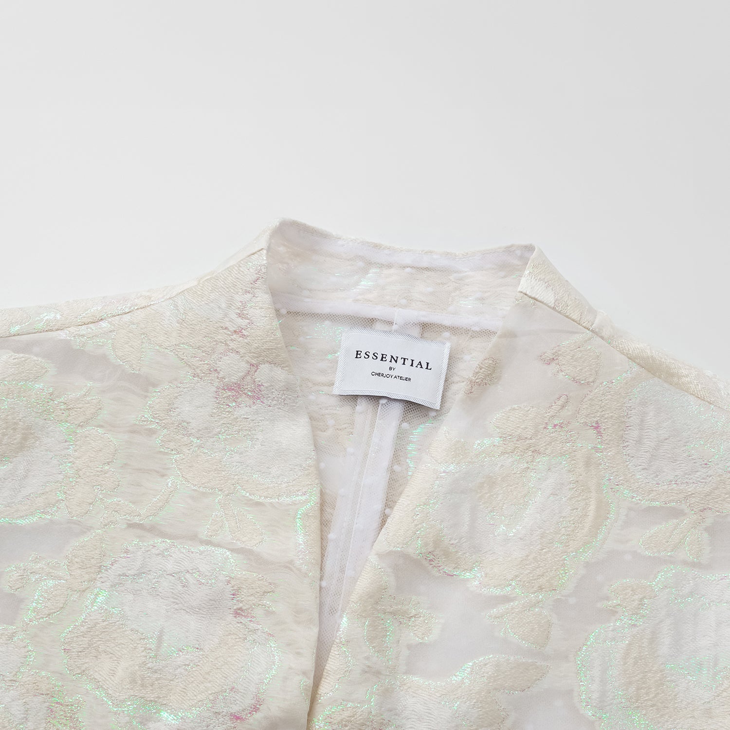 “茶宴” 燒花工藝提花輕國風馬甲背心—月映荷塘