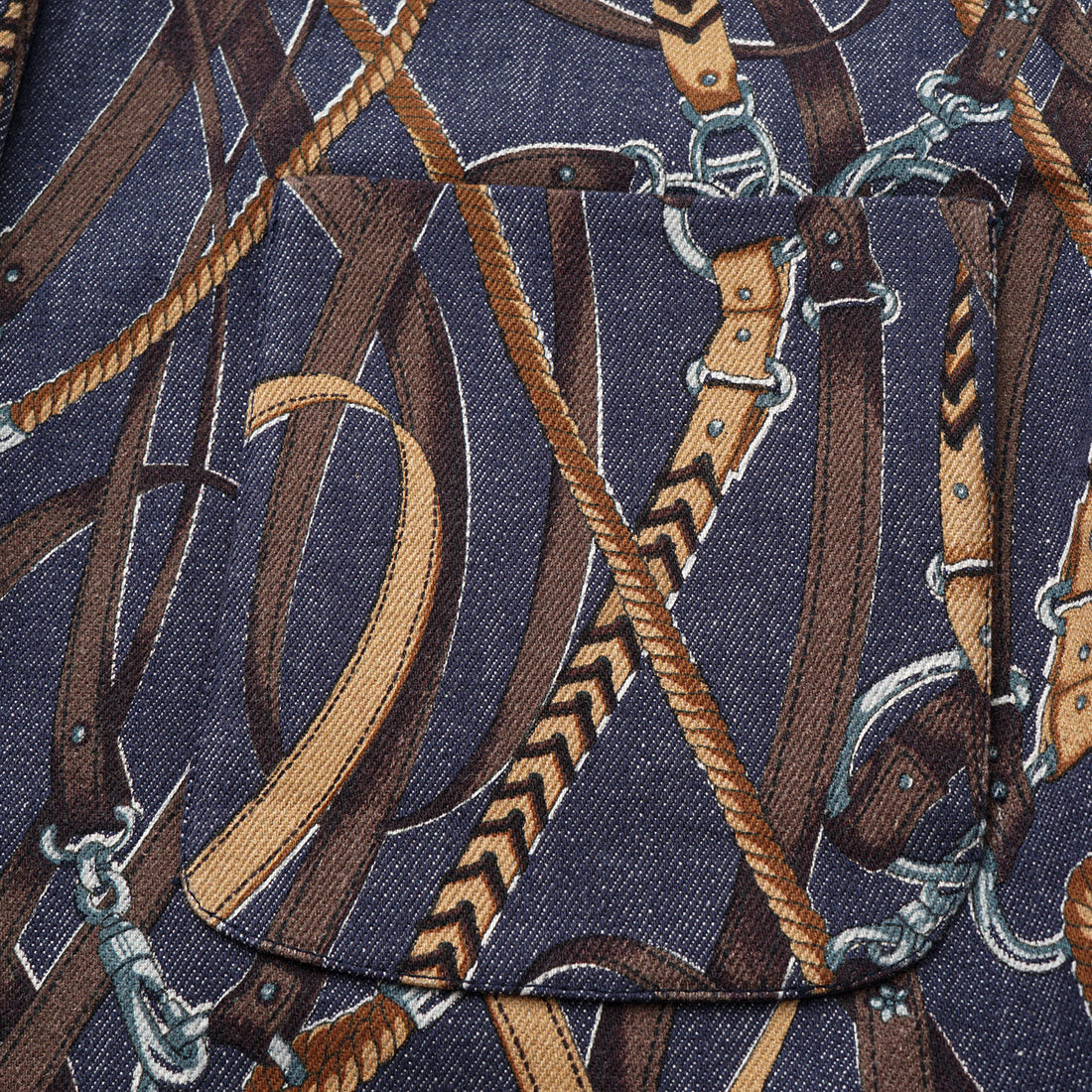 “Easy Go Chic”義大利鍊飾繪印工藝牛仔馬甲背心—Midnight Gallop詩夜漫行